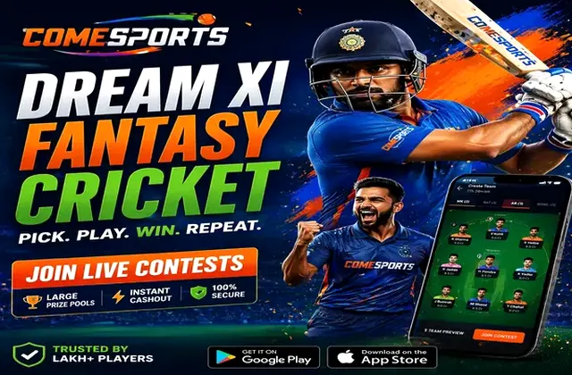 Come (Come App) fantasy cricket & matchday visual 1